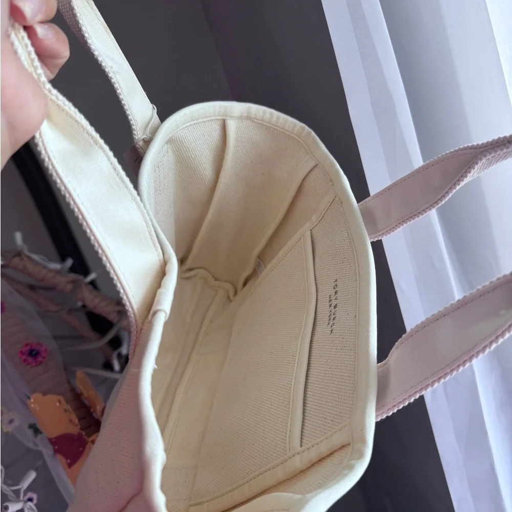 Tory Burch Natural Canvas Mini Tote Bag - Picture 12 of 14
